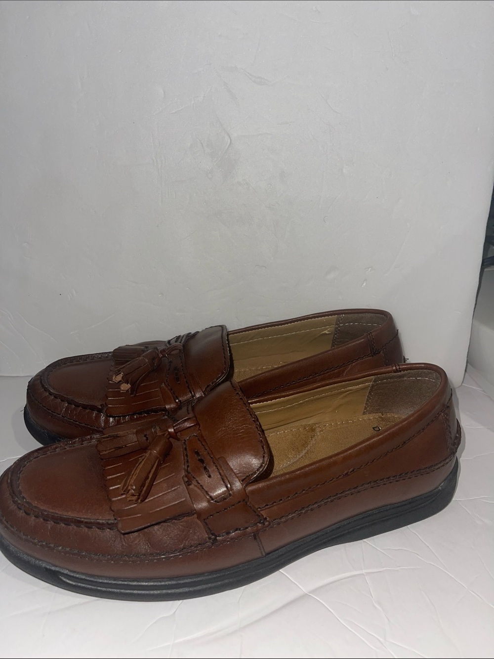 Men's Brown Leather Tassel Penny Loafers